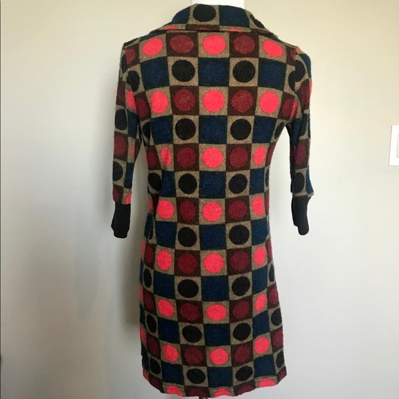70s Mod Style High Neck Shift Dress - Picture 4 of 9